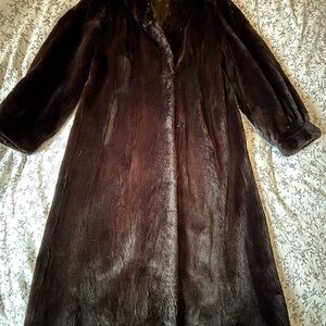 Chic Polka Dot Lined genuine fur coat